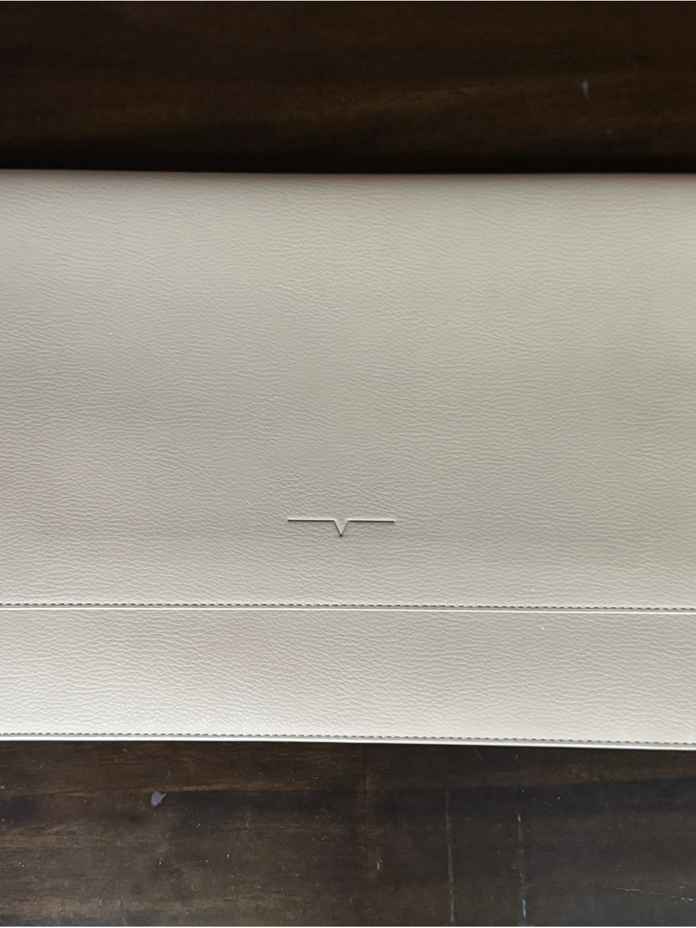 Leather Tablet Laptop Cover in Cream